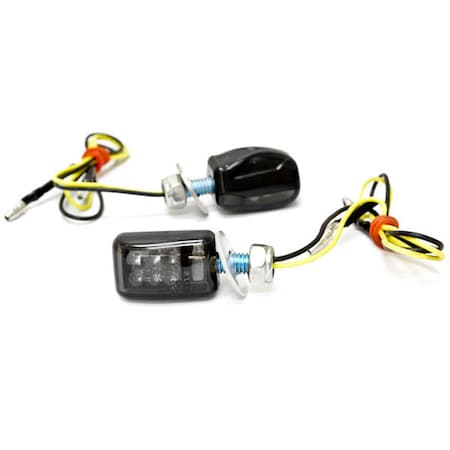 Krator Mini Motorcycle LED Smoke Turn Signals, 2 Piece, 2PK TL-GJ-047-1-S